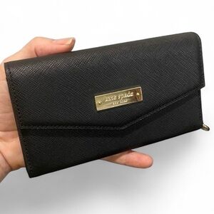Kate Spade Wallet Black with Gold Logo